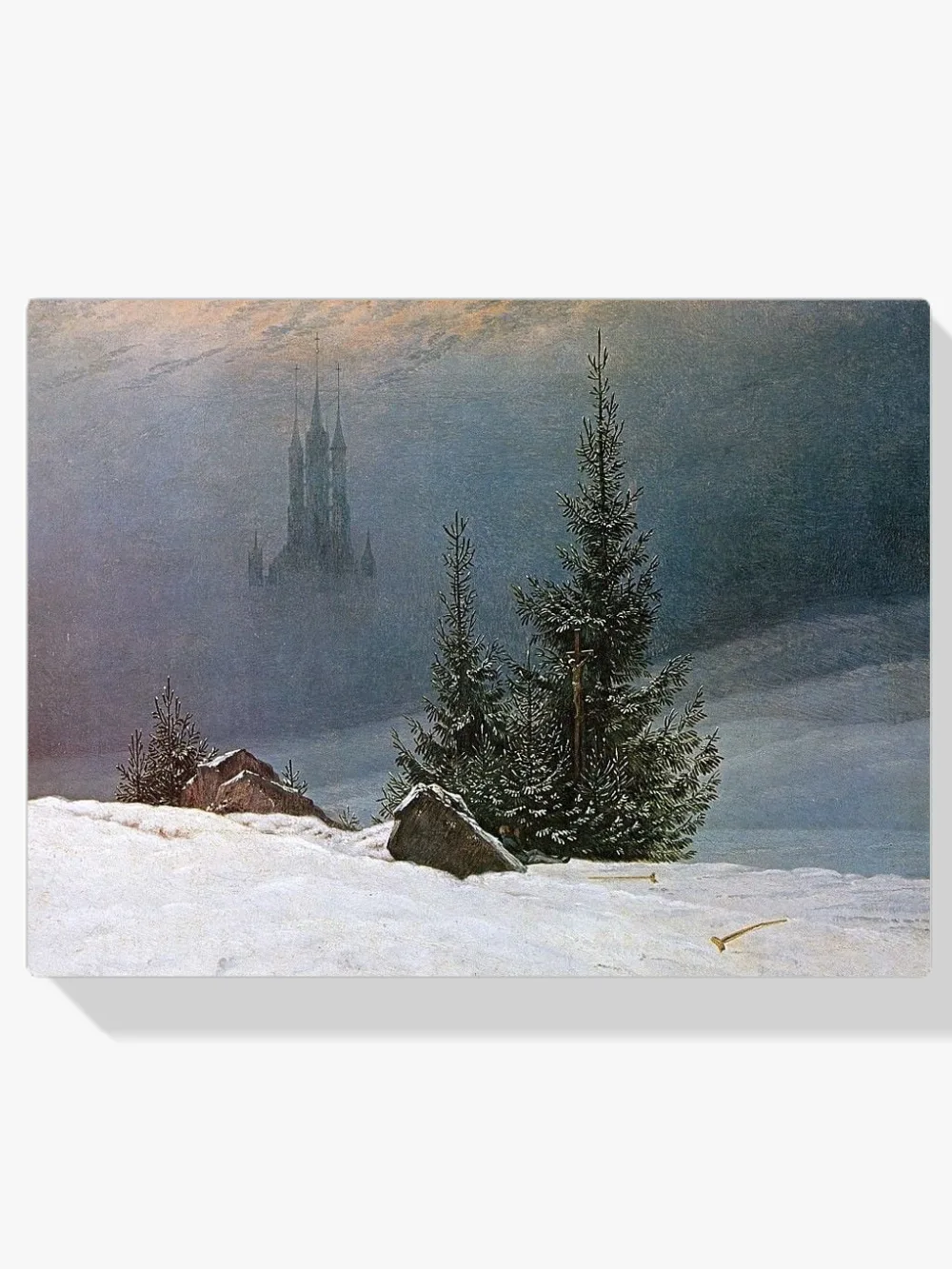 Pintar por números Paisaje invernal con iglesia
