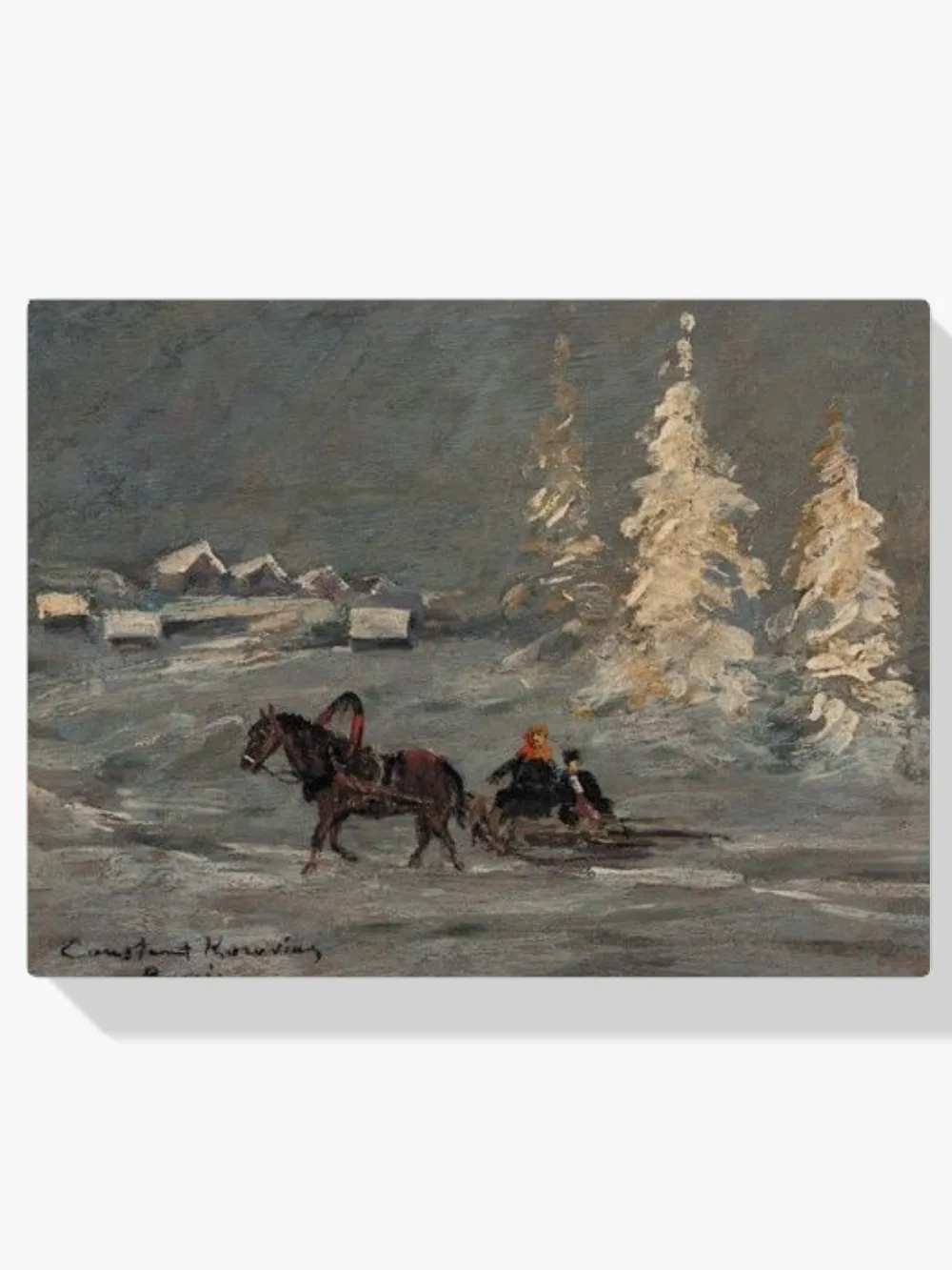 Pintar por números Paisaje invernal con trineo
