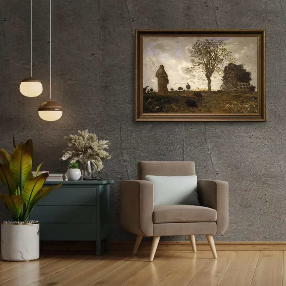 Pintar por números Paisaje otoñal con una bandada de pavos – foto 2