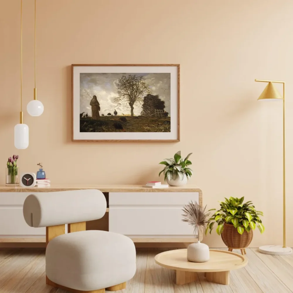 Pintar por números Paisaje otoñal con una bandada de pavos – foto 3