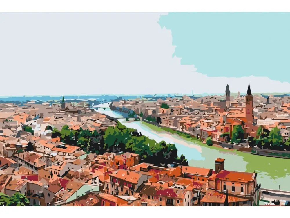 Pintar por números Paisaje urbano - Verona – foto 2