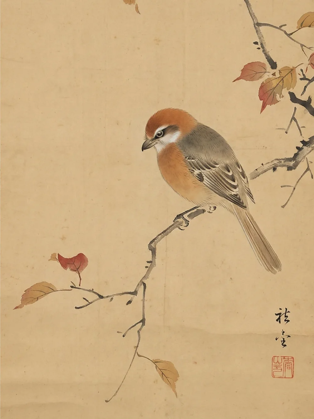 Pintar por números Pájaro en una rama tranquila – foto 2