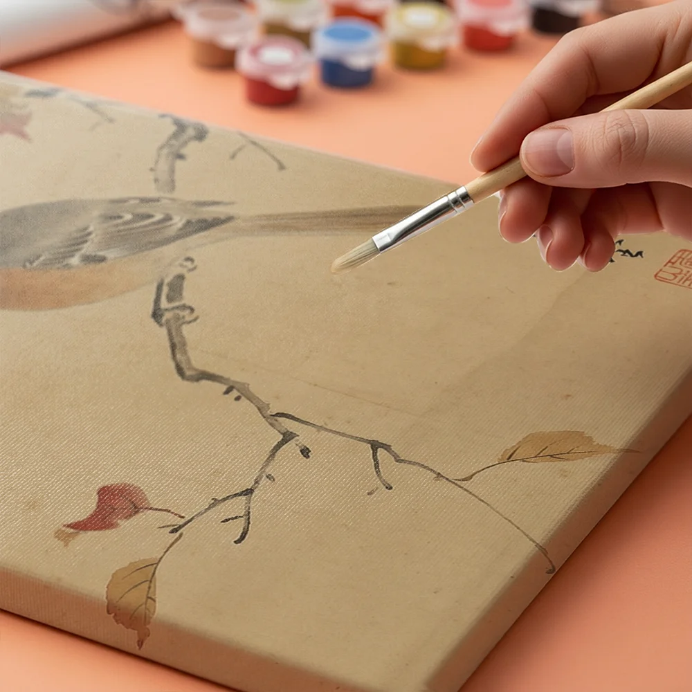 Pintar por números Pájaro en una rama tranquila – foto 4