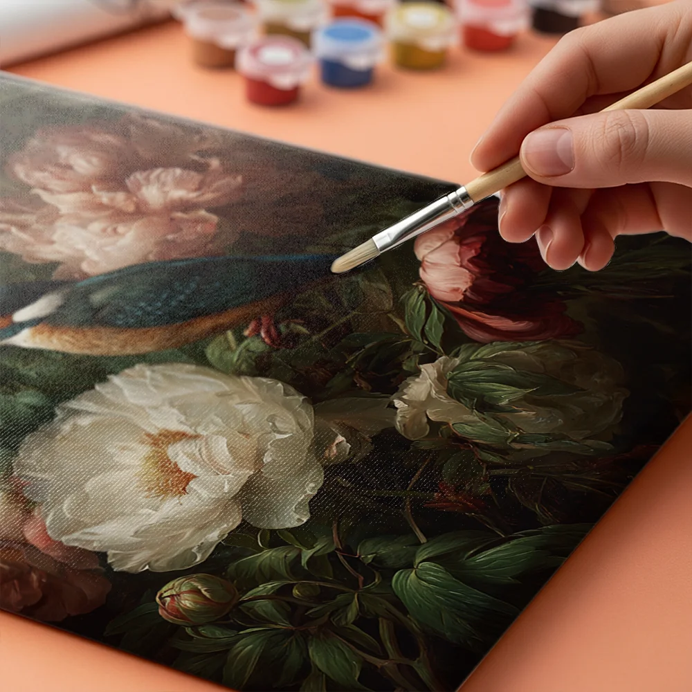 Pintar por números Pájaros en flor, armonía de naturaleza y color – foto 4