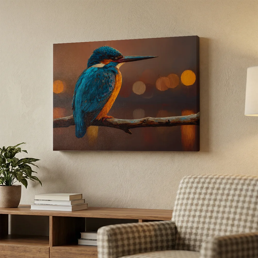 Pintar por números Panorámica de martín pescador al atardecer – foto 3