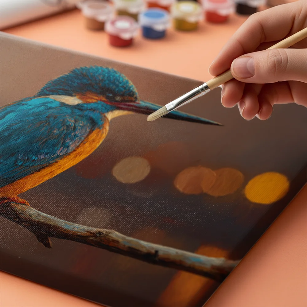 Pintar por números Panorámica de martín pescador al atardecer – foto 4