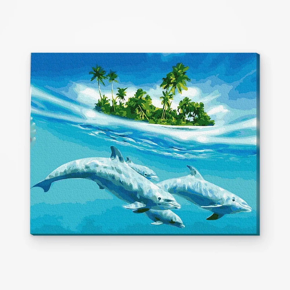 Pintar por Números - Paraíso de delfines