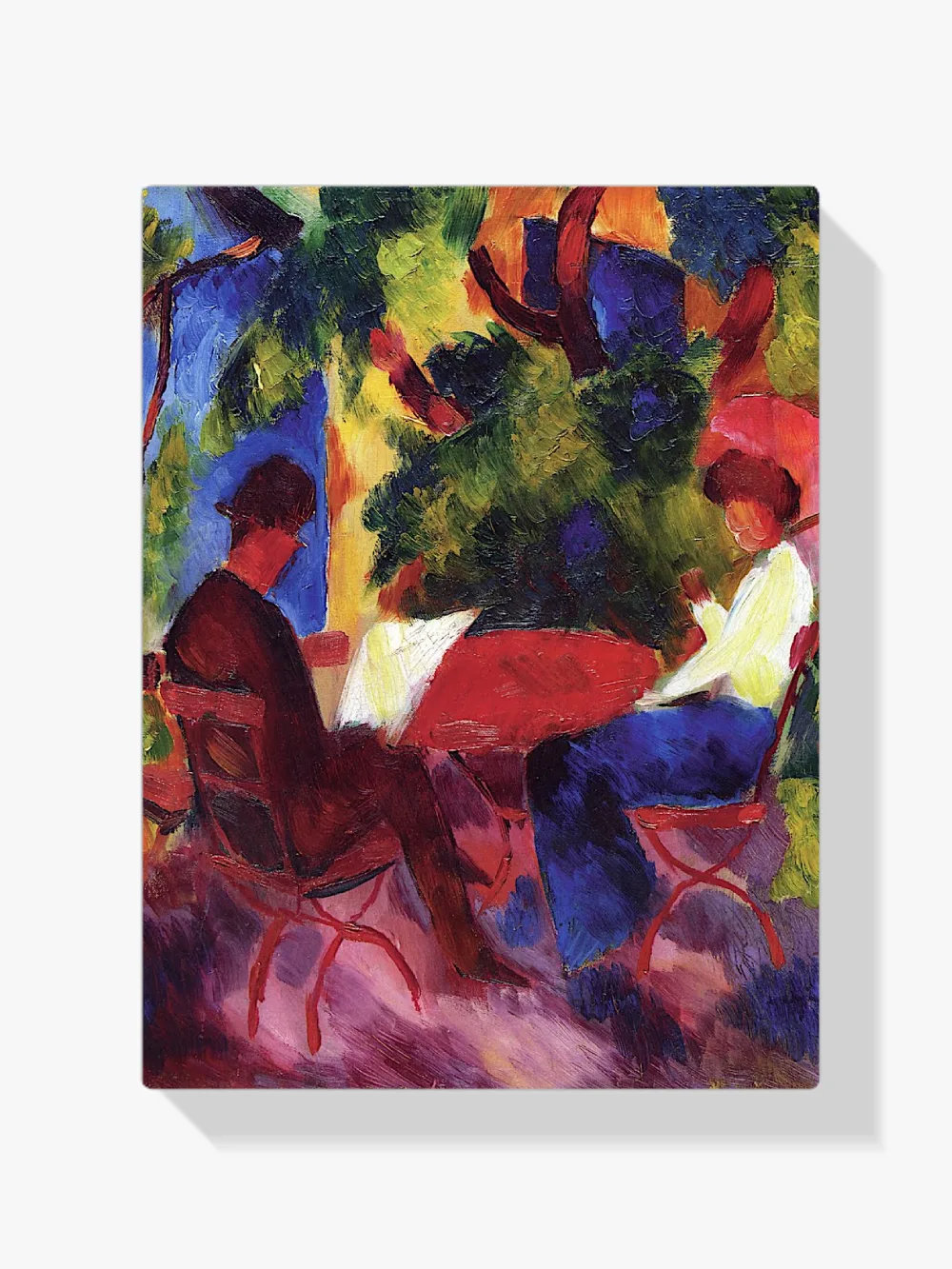 Pintar por números Pareja en la mesa del jardín