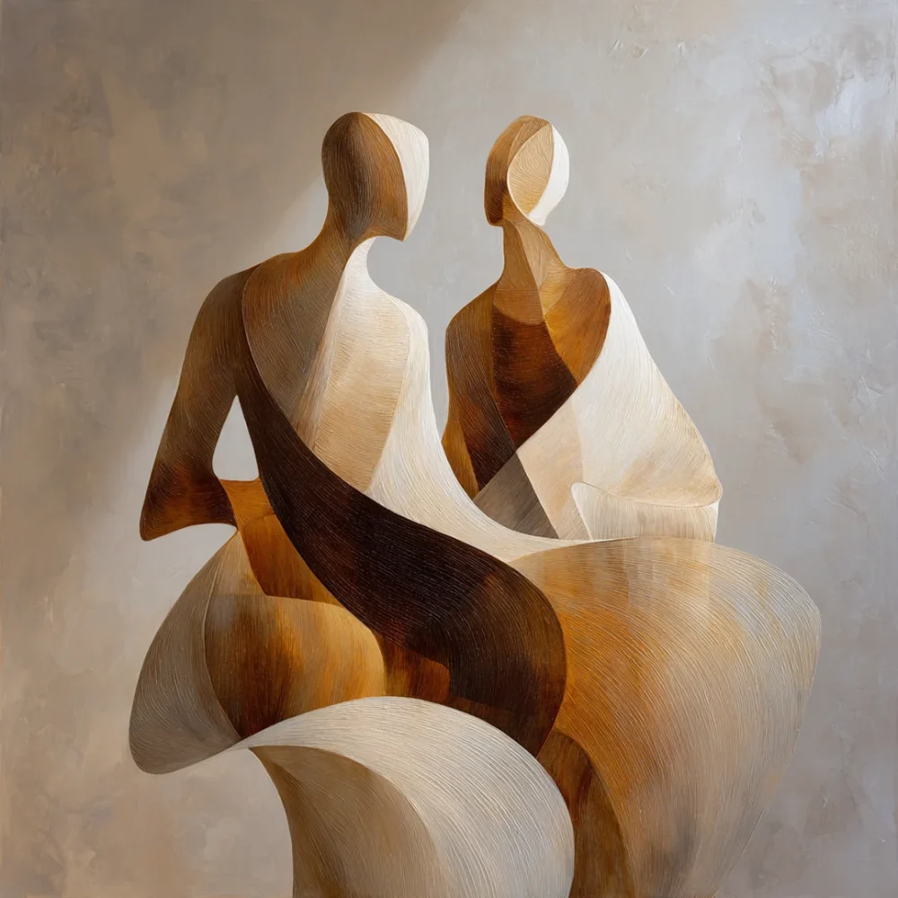 Pintar por números Pareja fluida, figura abstracta – foto 2