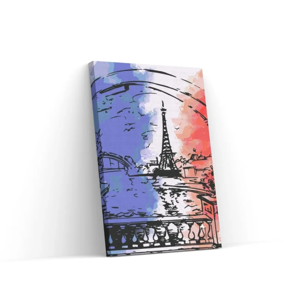 Pintar por números París con los colores de la bandera