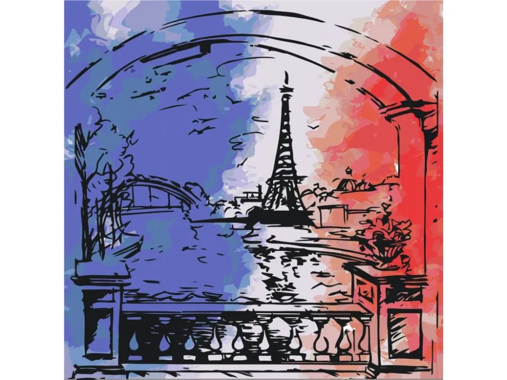 Pintar por números París con los colores de la bandera – foto 2