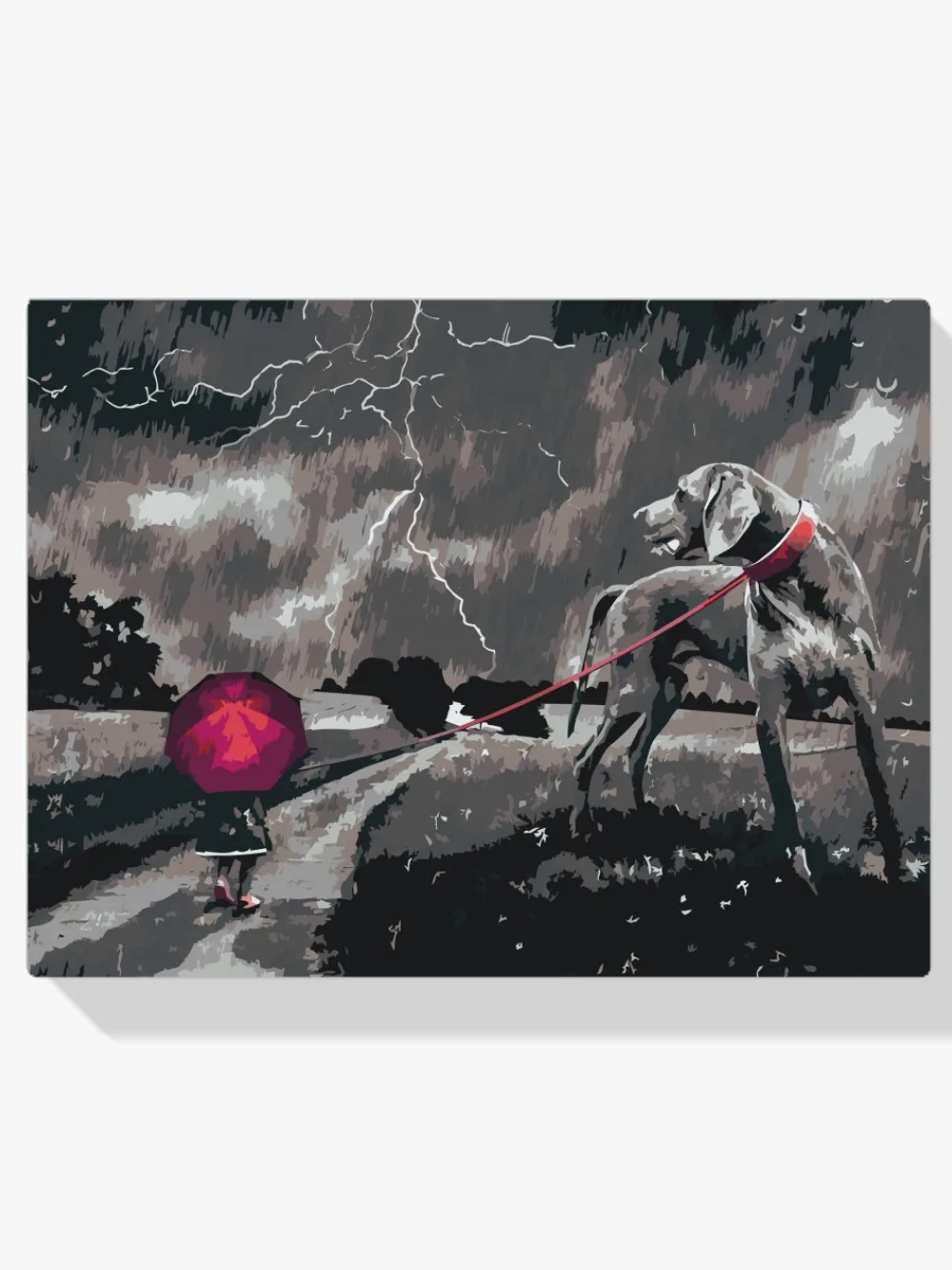 Pintar por números Paseando bajo la lluvia