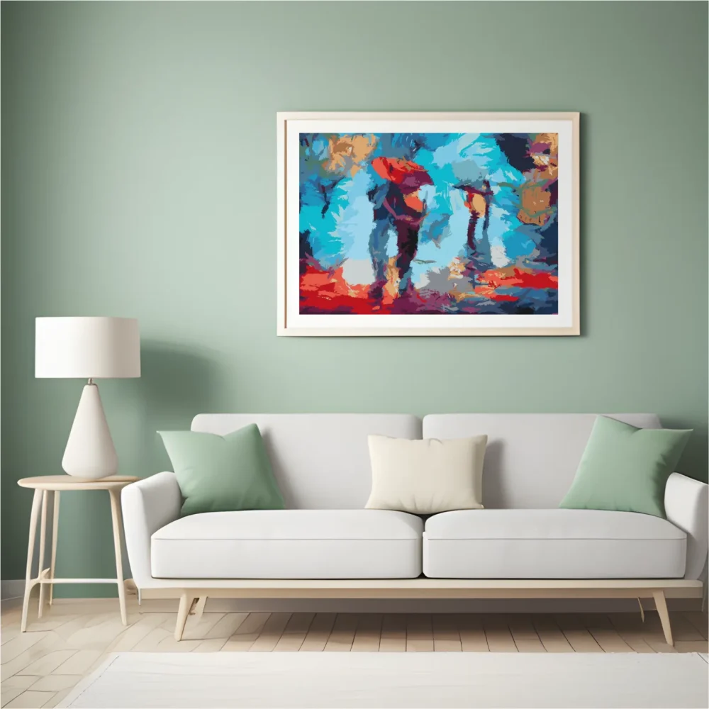 Pintar por números Paseo bajo la lluvia – foto 5