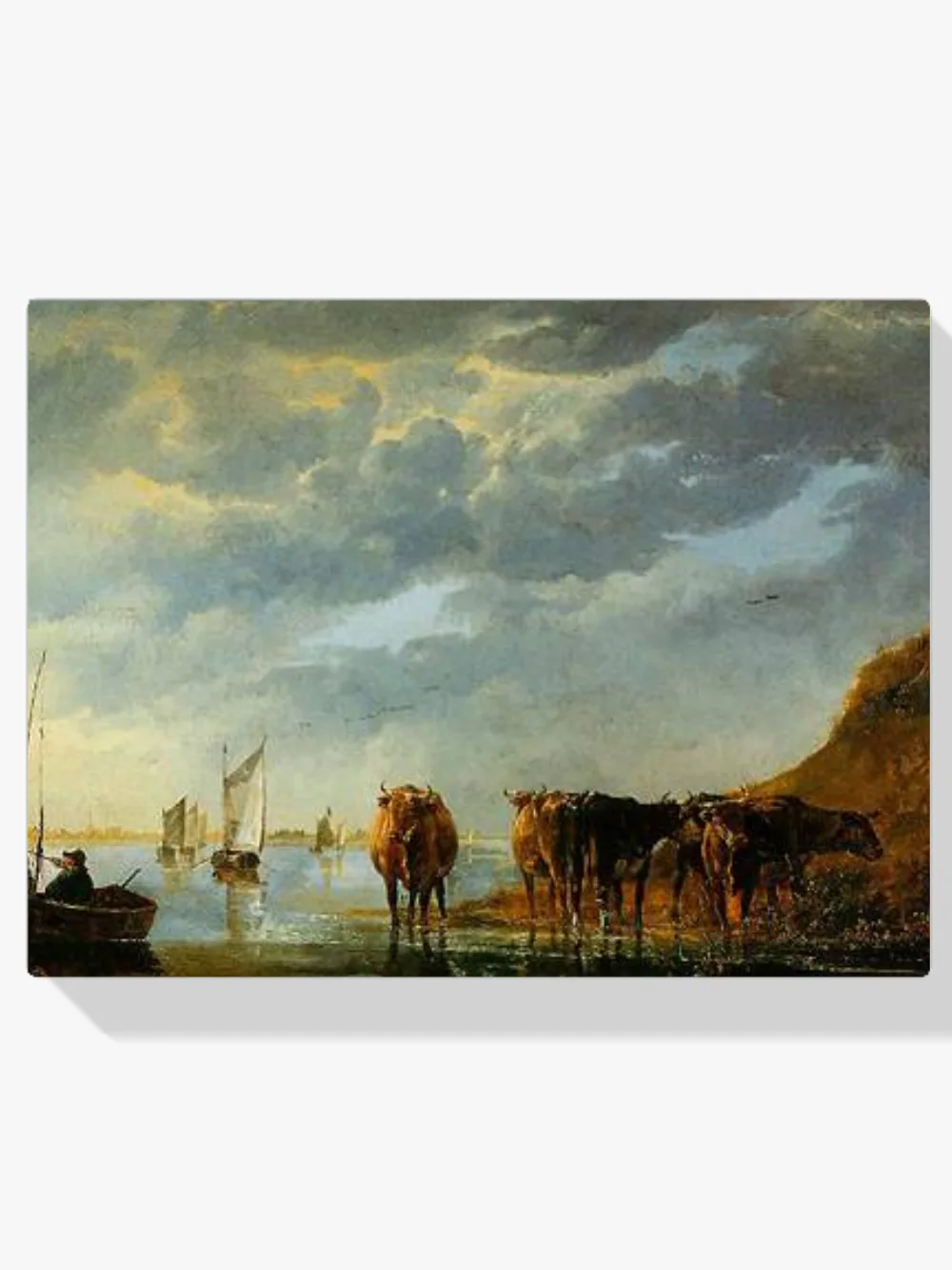 Pintar por números Pastor con cinco vacas junto a un río