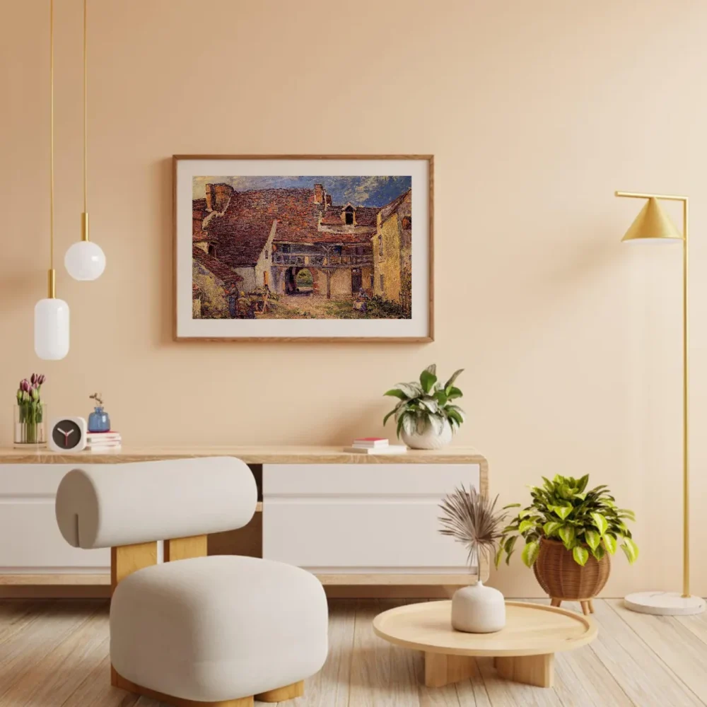 Pintar por números Patio de una granja en Saint-Mammès – foto 3
