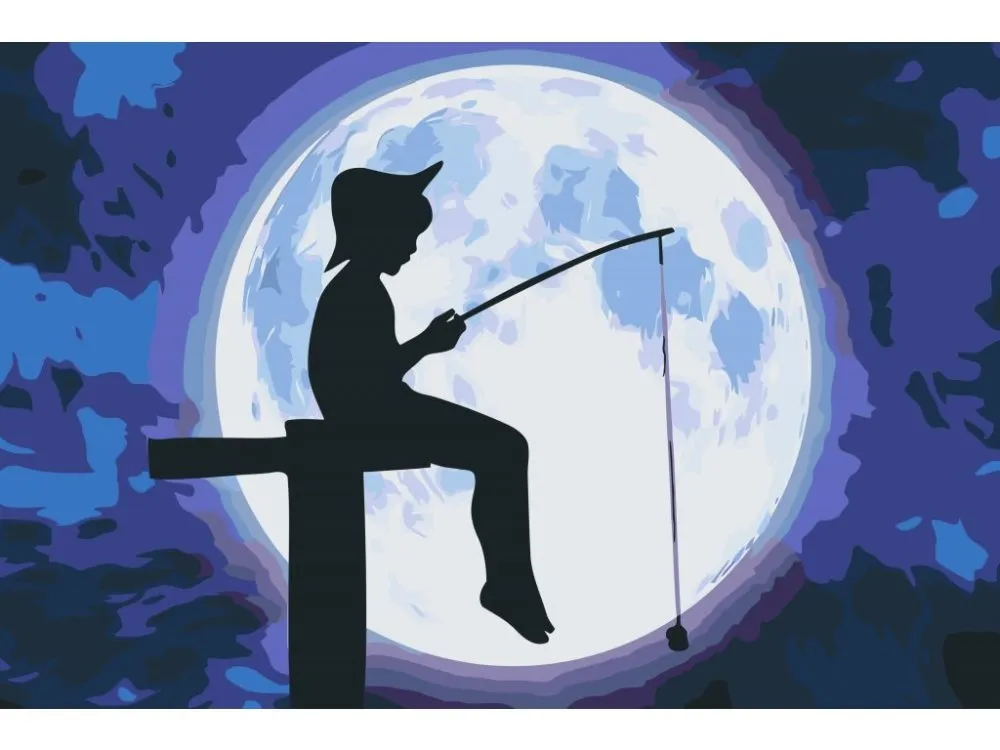 Pintar por números Peces bajo la luna llena – foto 2