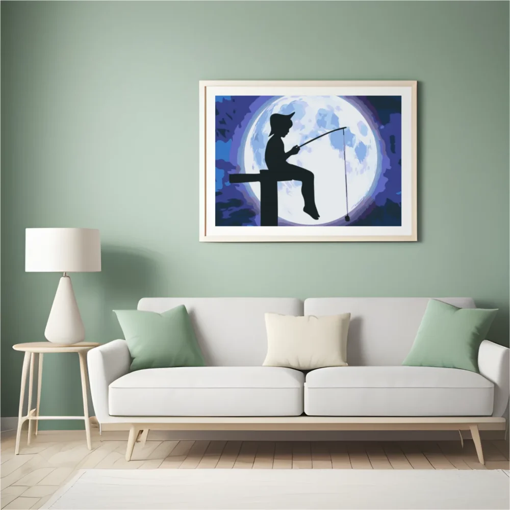 Pintar por números Peces bajo la luna llena – foto 5