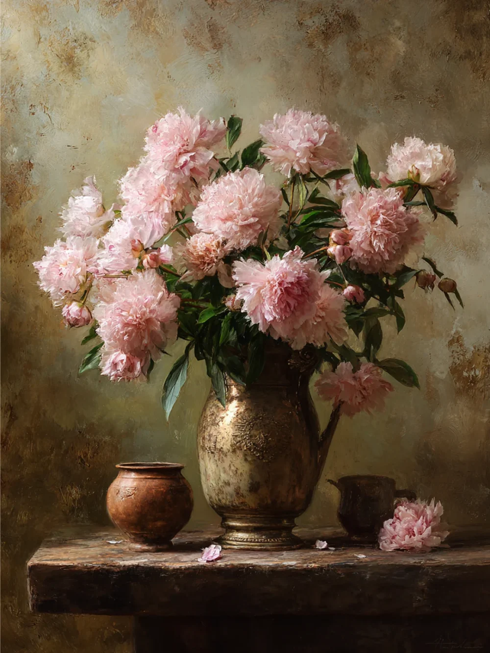 Pintar por números Peonías rosas estilo brocante – foto 2