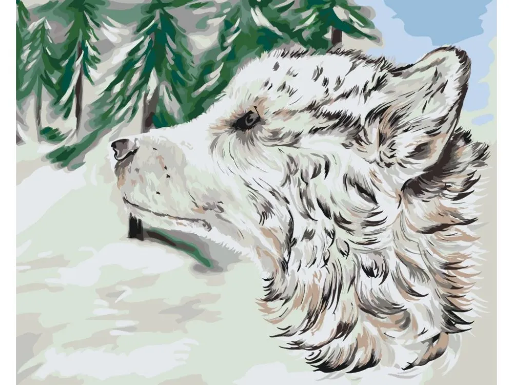 Pintar por números Perro en la nieve – foto 2