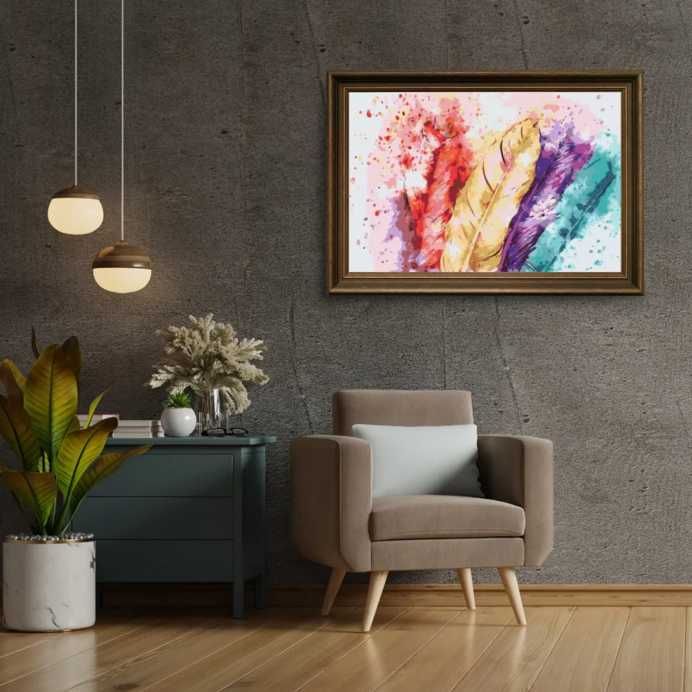 Pintar por números Plumas de colores – foto 3
