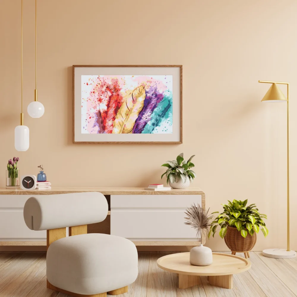 Pintar por números Plumas de colores – foto 4