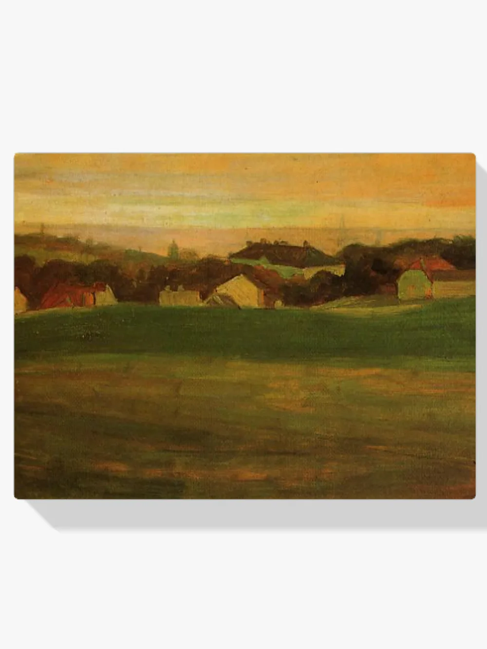 Pintar por números Prado con pueblo al fondo II