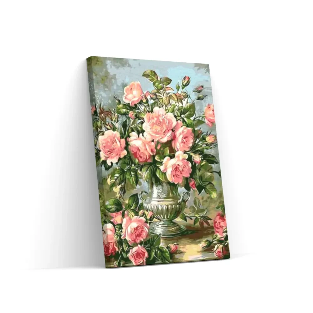 Pintar por números Preciosas flores en un jarrón
