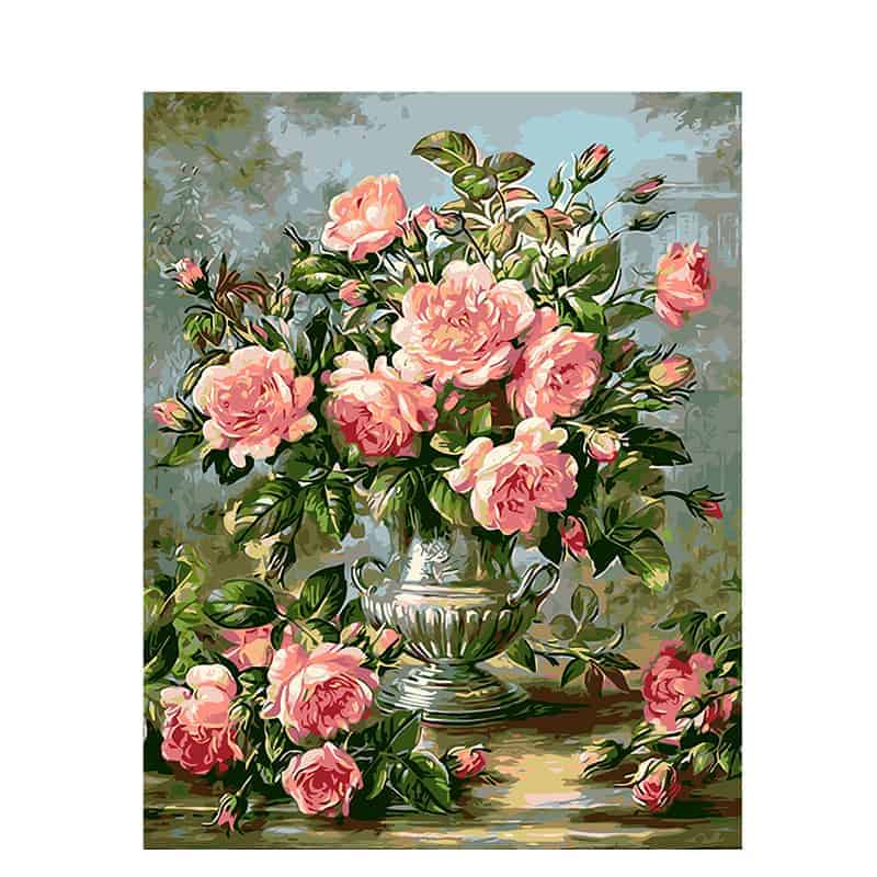 Pintar por números Preciosas flores en un jarrón – foto 2