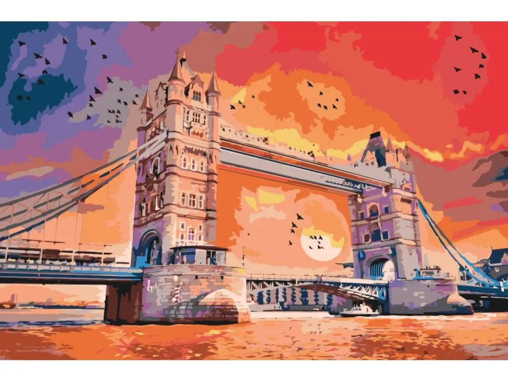 Pintar por números Puente de Londres al atardecer – foto 2