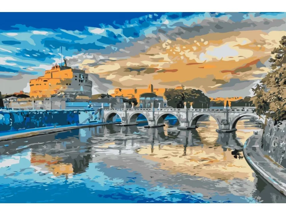 Pintar por números Puente de Sant'Angelo en Roma – foto 2
