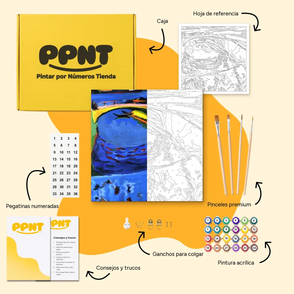 Pintar por Números - Puente en la desembocadura del Priessnitz