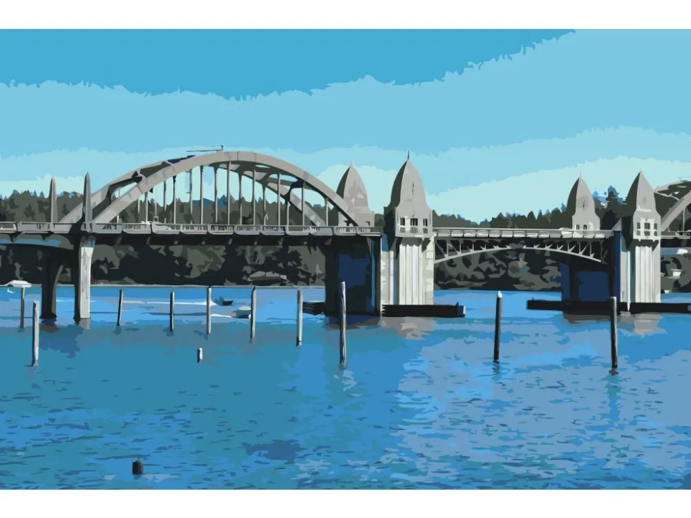 Pintar por números Puente sobre el río Siuslaw – foto 2