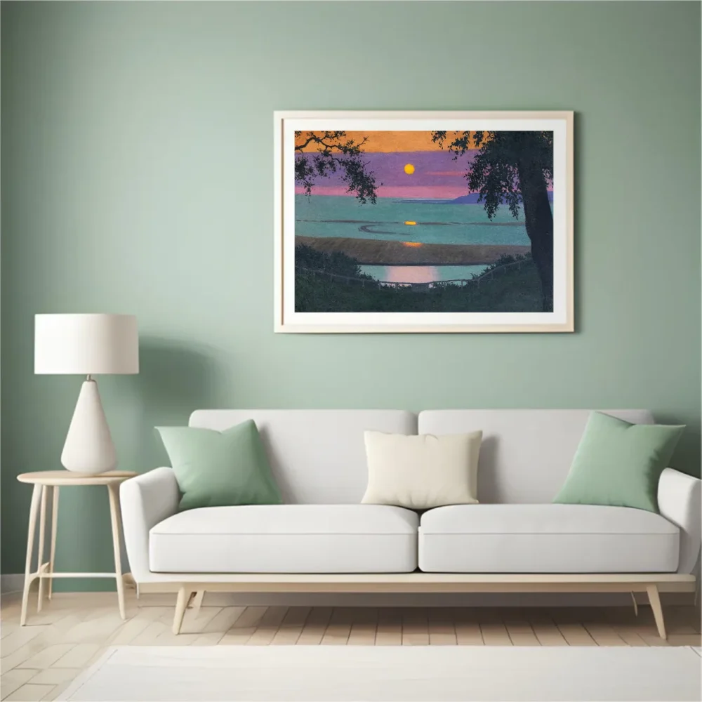 Pintar por números Puesta de sol en Grâce, cielo naranja y violeta – foto 4