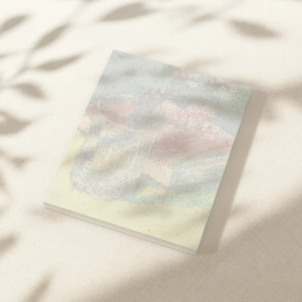 Pintar por Números - Rama de almendro en flor en un vaso con un libro