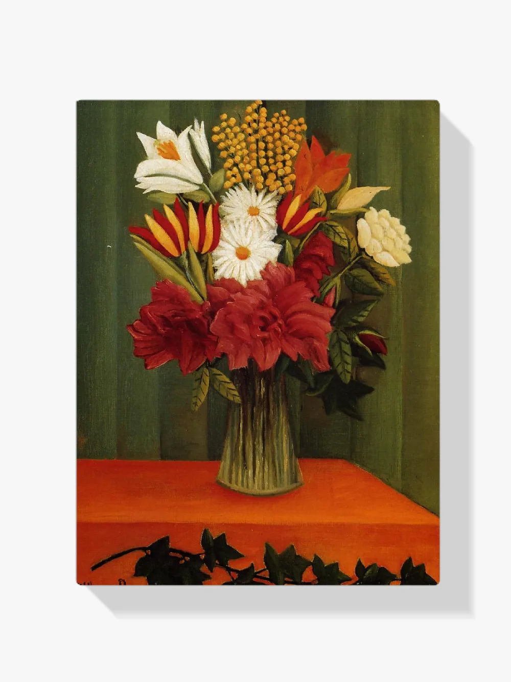 Pintar por números Ramo de flores con una rama de hiedra