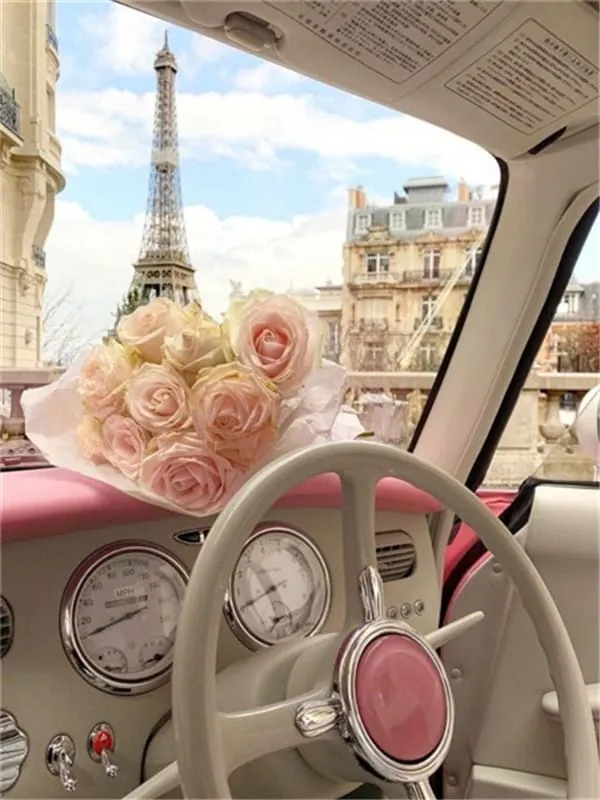 Pintar por números Ramo de flores junto al coche – foto 3