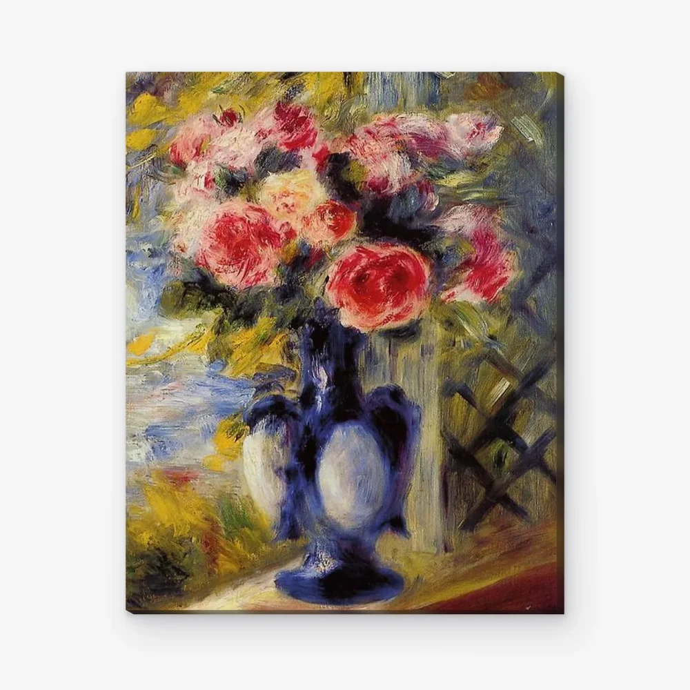 Pintar por Números - Ramo de rosas en un jarrón azul