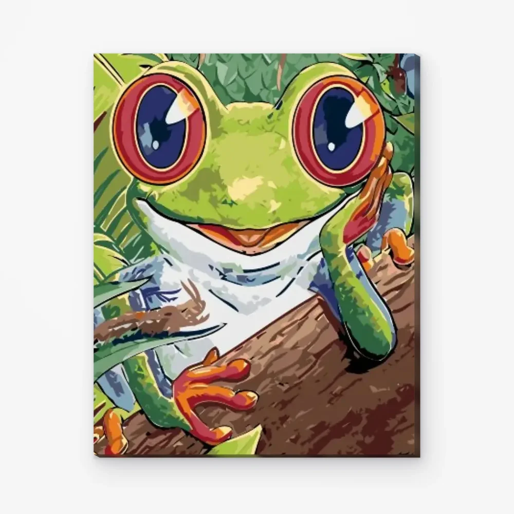 Pintar por Números - Rana con oruga