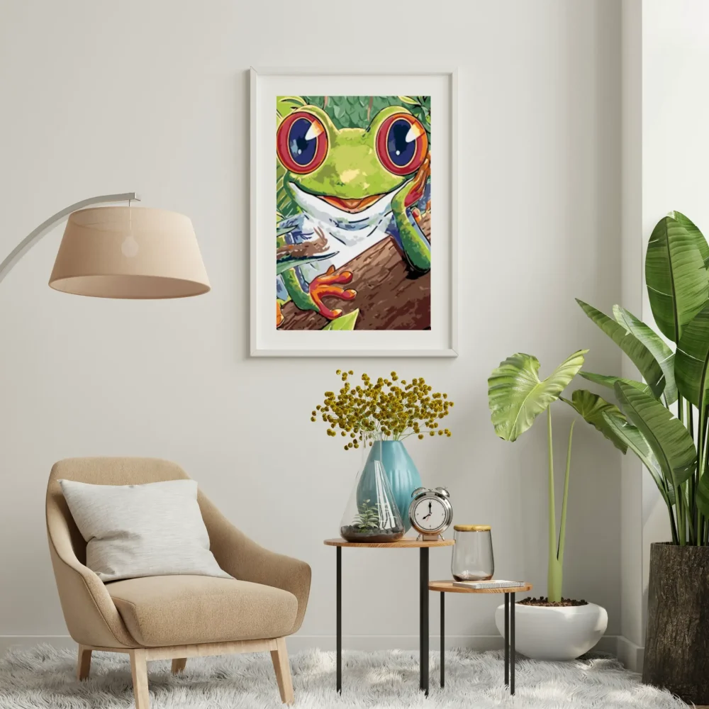 Pintar por números Rana con oruga – foto 3