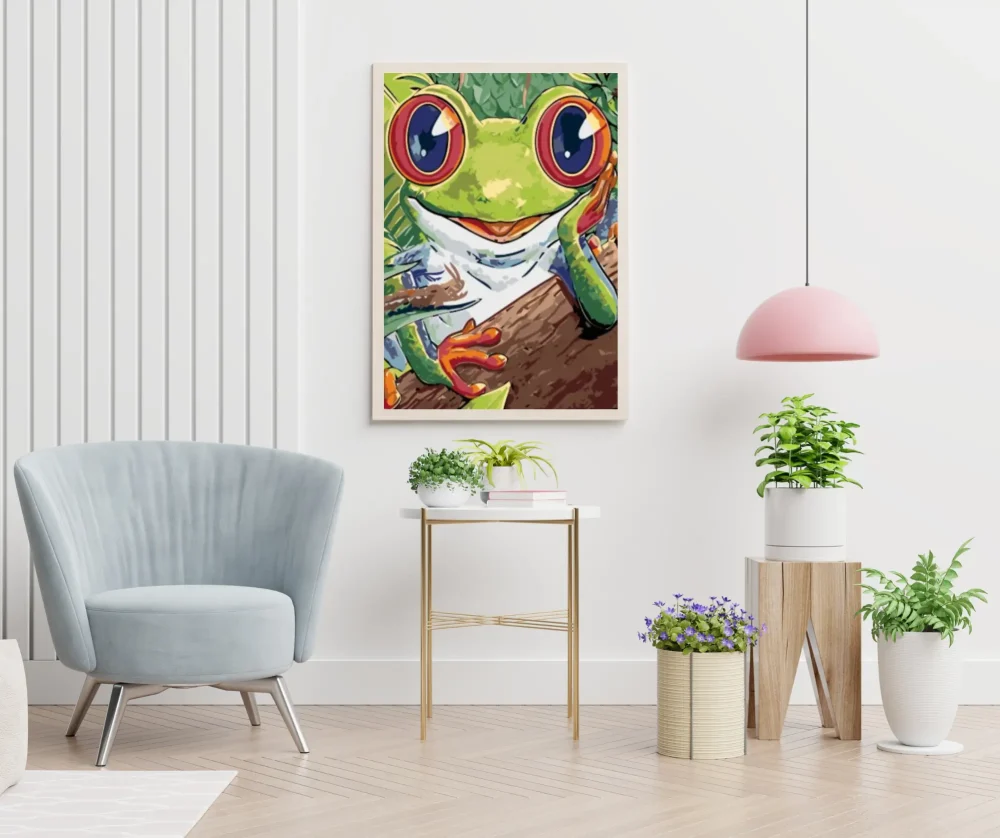 Pintar por números Rana con oruga – foto 5