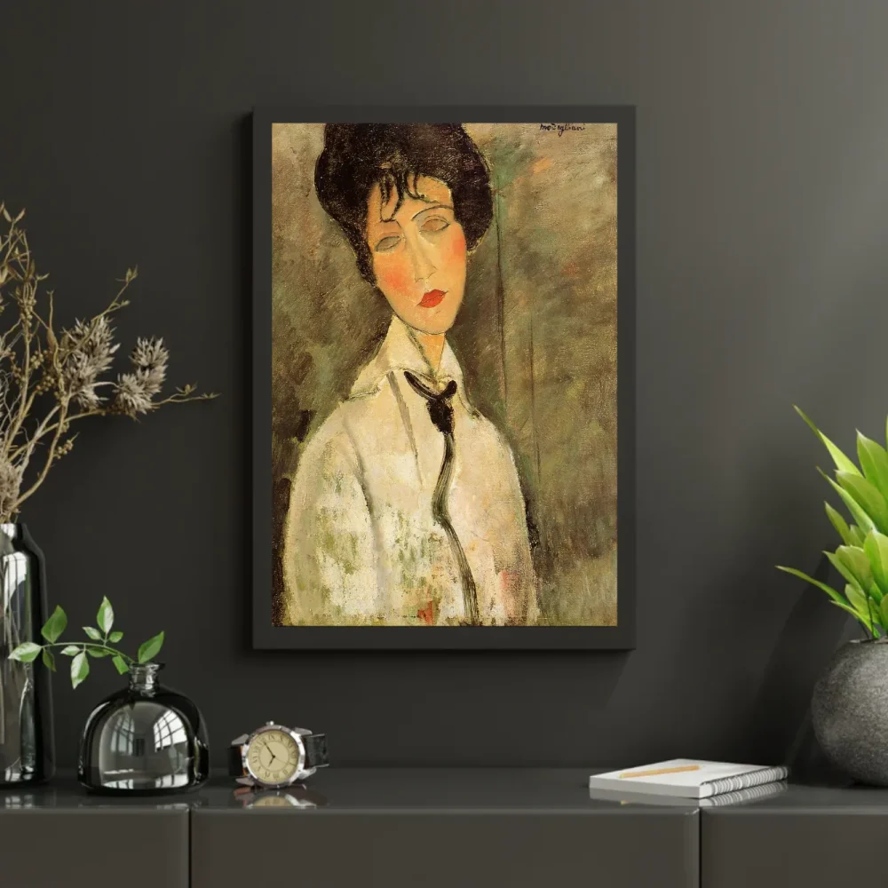 Pintar por números Retrato de mujer con corbata negra – foto 3