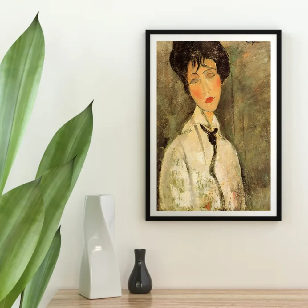 Pintar por números Retrato de mujer con corbata negra – foto 4