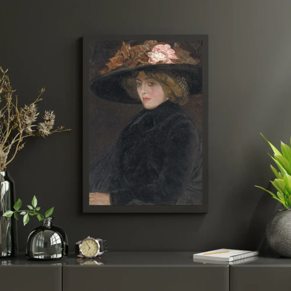 Pintar por números Retrato de una dama elegante con sombrero – foto 3