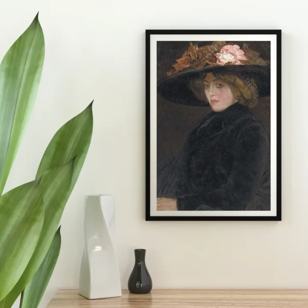 Pintar por números Retrato de una dama elegante con sombrero – foto 4