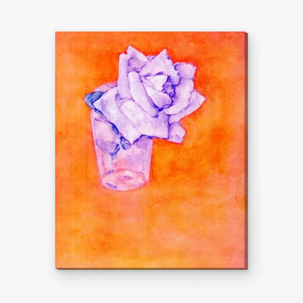 Pintar por Números - Rosa blanca en un vaso