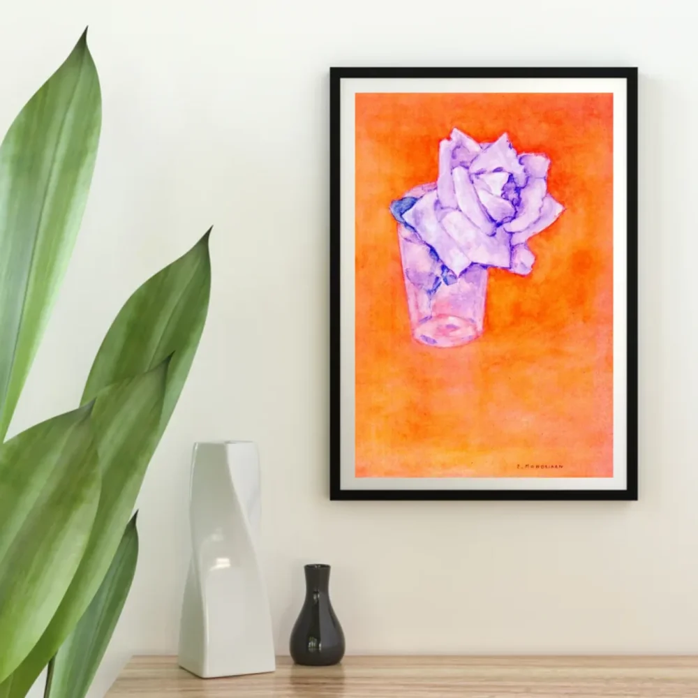 Pintar por números Rosa blanca en un vaso – foto 4