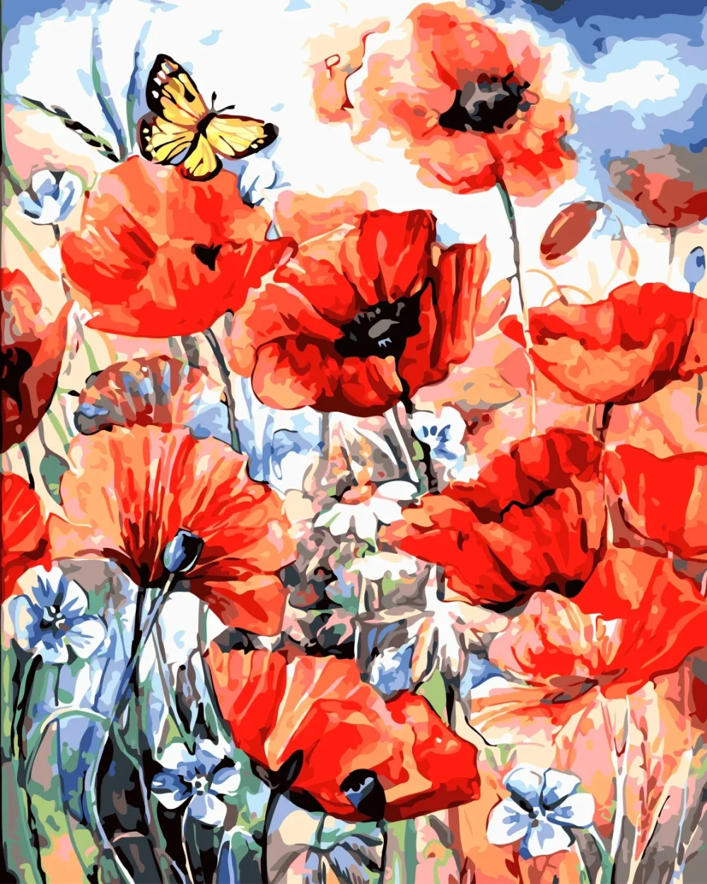 Pintar por números Rosas en un campo – foto 3