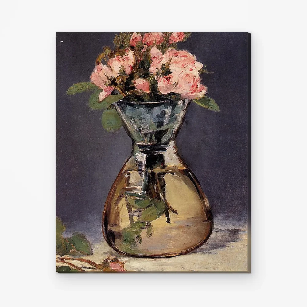 Pintar por Números - Rosas musgosas en un jarrón