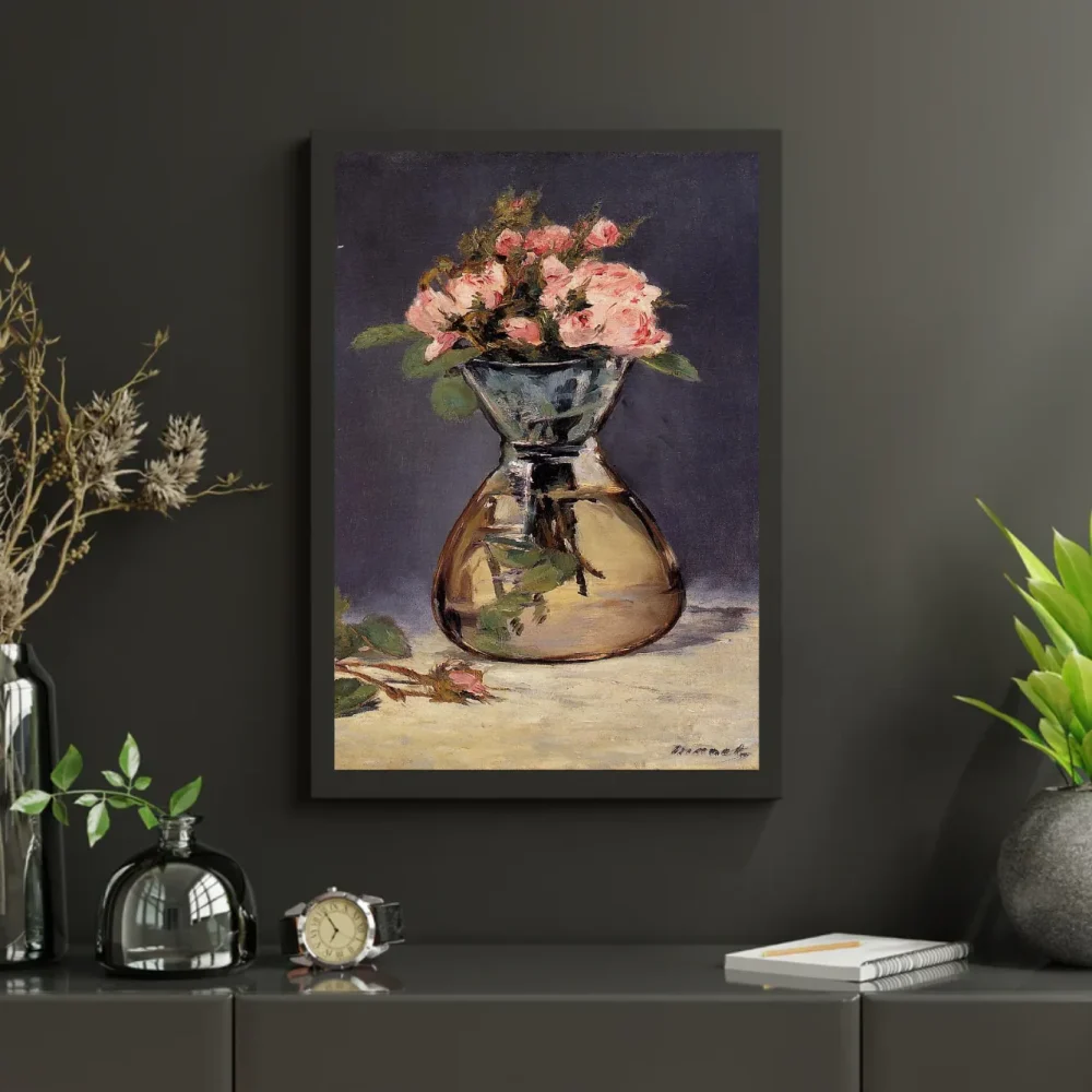Pintar por números Rosas musgosas en un jarrón – foto 3
