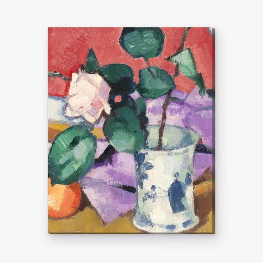 Pintar por Números - Rosas rosas en un jarrón chino